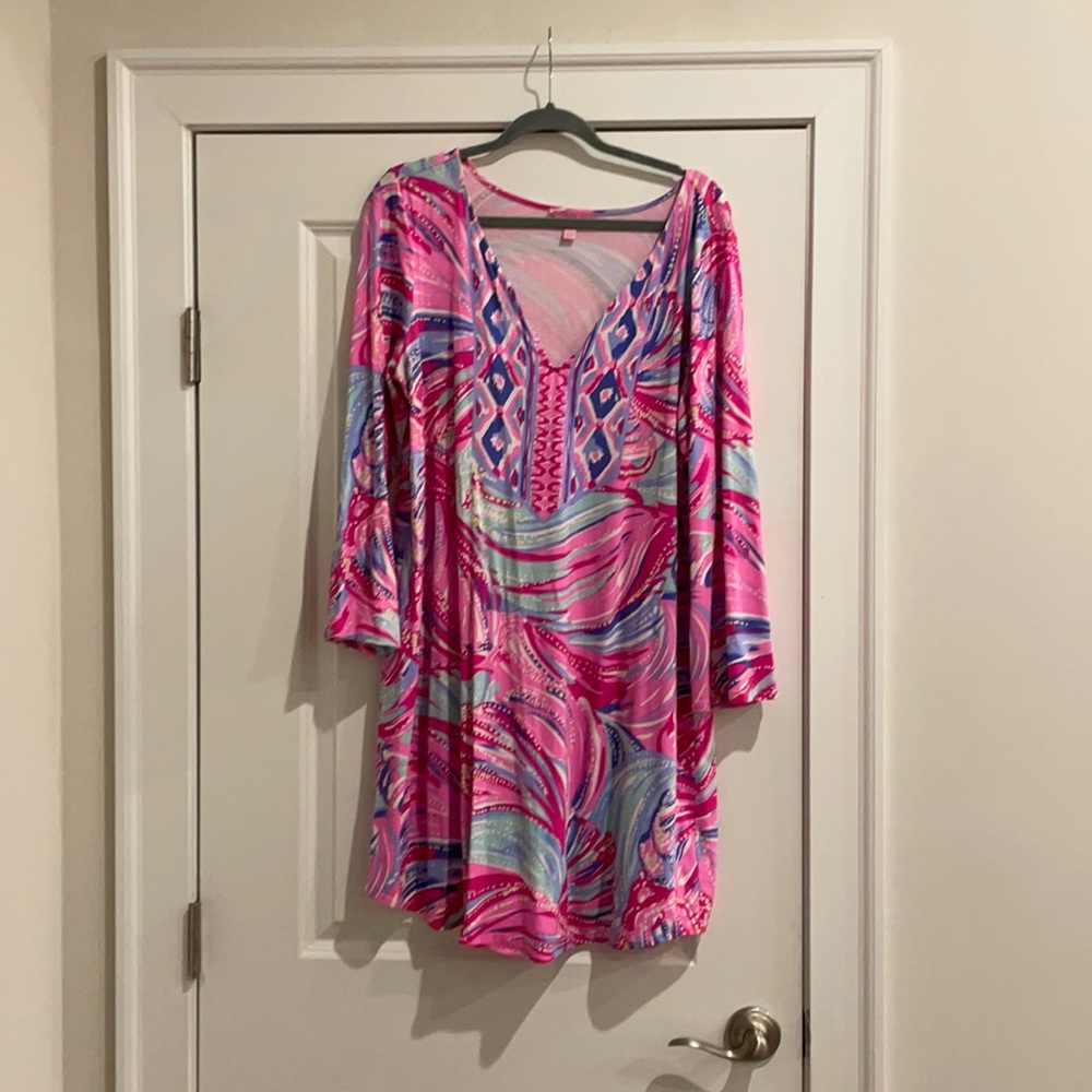 Lilly Pulitzer pink v neck dress